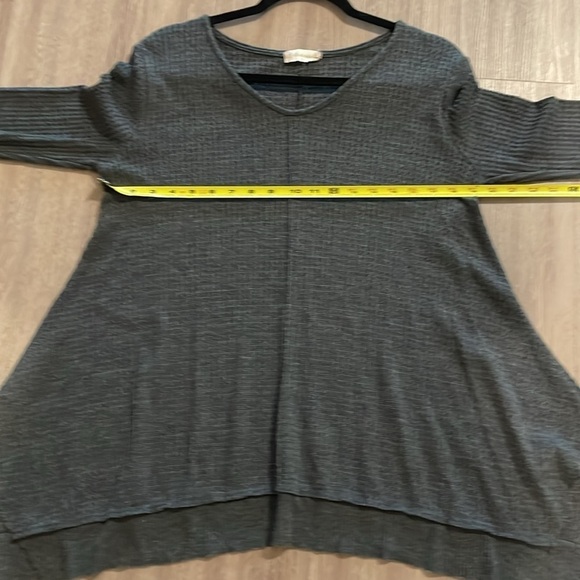 Altar’d State Women’s Waffle Knit T-Shirt Medium Grey Oversized Lagenlook Cotton - Picture 9 of 12